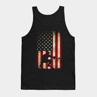 Baseball Catchers Gear Shirt USA American Flag Baseballin Tank Top